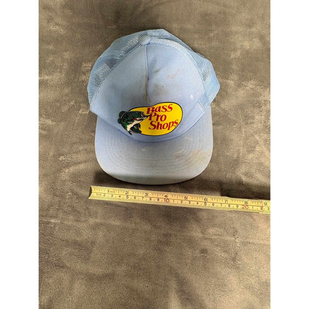 Bass Pro Shops Unisex Trucker Hat One Size Light Blue Mesh Snapback Logo Patch - Picture 9 of 11